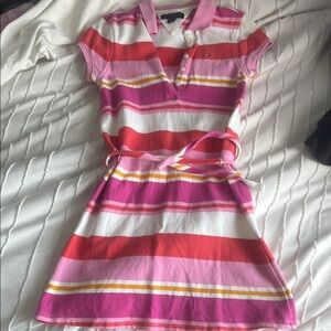 Tommy Hilfiger Kids Striped Pink and Red Polo Dress